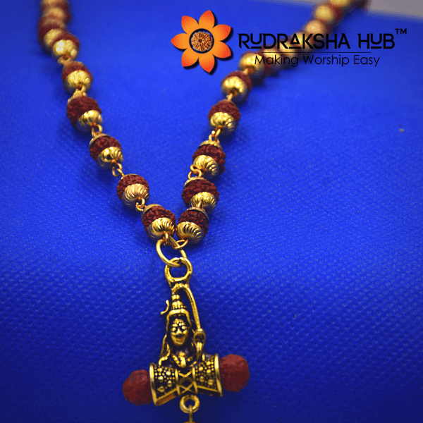Shiva Pendant with Gold Plated Mala