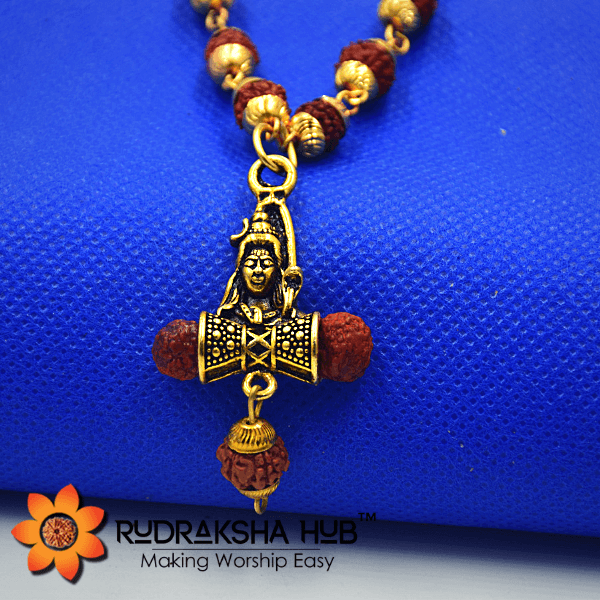 Shiva Pendant with Gold Plated Mala