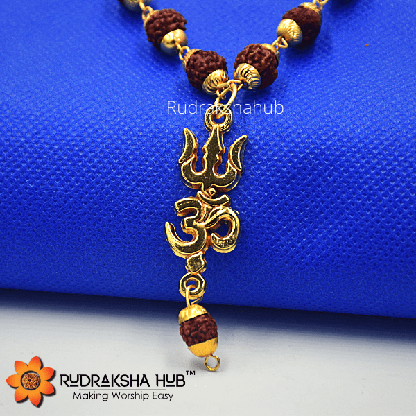 Trishul & Om Rudraksha Pendant