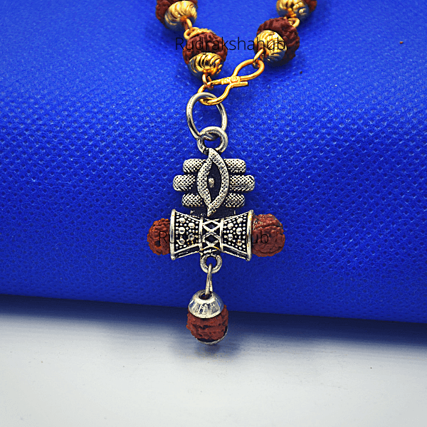 Trinetra Silver Rudraksha Pendant