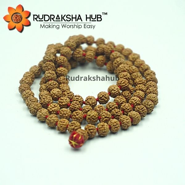 5 Mukhi Rudraksha Mala 6 mm Lab Certified