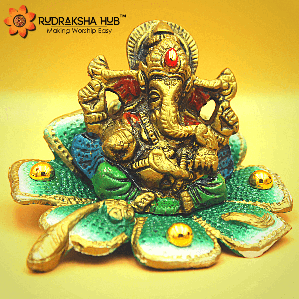 Ganesha on Flower (Green)
