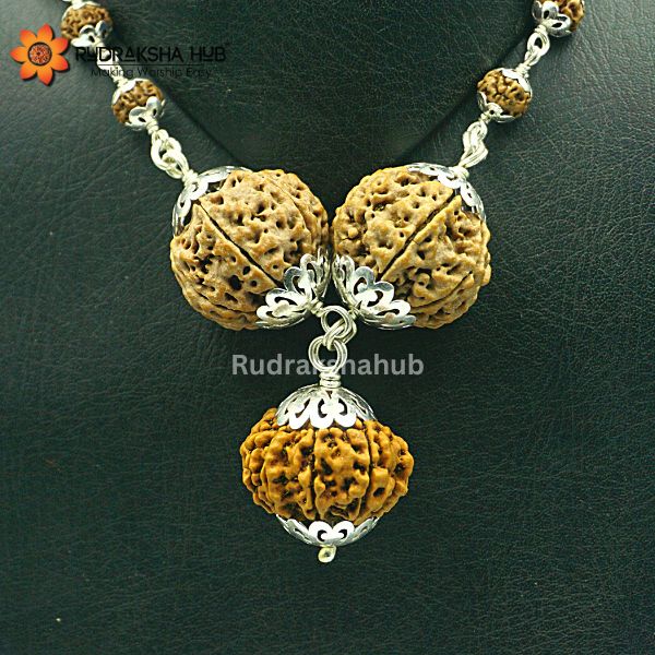 Divya Shakti 13 Mukhi Nepali Rudraksha Silver Pendant (20mm) - For Wealth & Spiritual Blessings