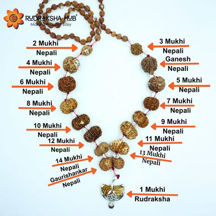 1-14 Mukhi Nepali Siddha Mala Sphatik