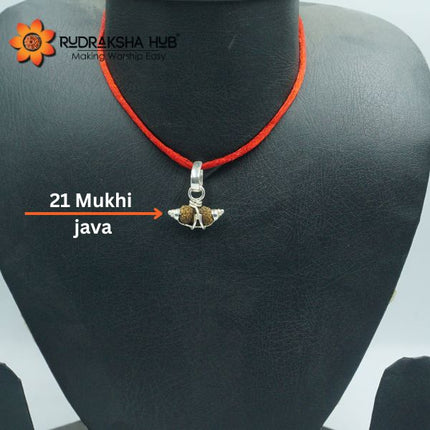 21 Mukhi Rudraksha Pure Silver Pendant