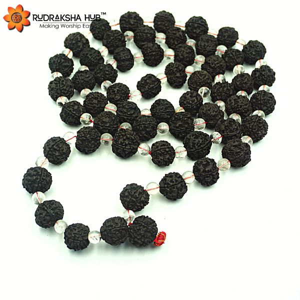 Sphatik Black Rudraksha Kantha Mala