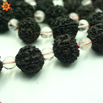 Sphatik Black Rudraksha Kantha Mala