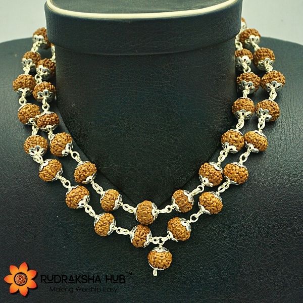 8 Mukhi Rudraksha Pure Silver Mala