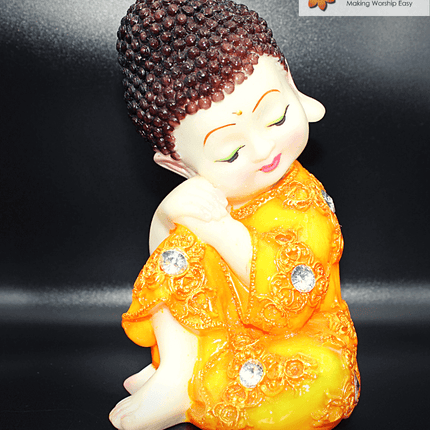 भगवान बुद्ध चिंतन मुद्रा नारंगी
