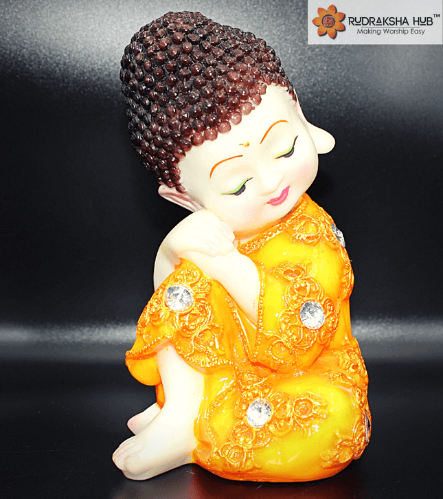 भगवान बुद्ध चिंतन मुद्रा नारंगी