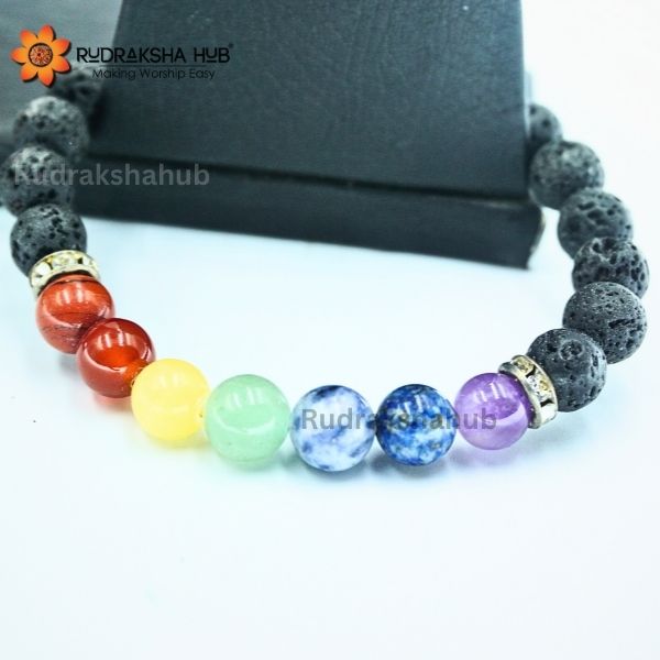 7 Chakra Lava Bracelet