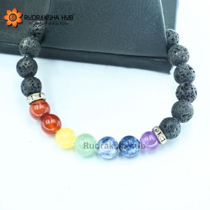 7 Chakra Lava Bracelet