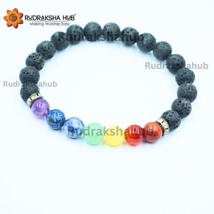 7 Chakra Lava Bracelet