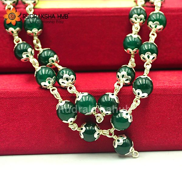 Green Hakik Pure Silver Mala