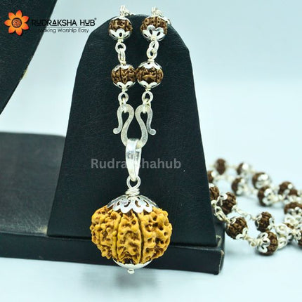 चांदी की माला में 8 मुखी रुद्राक्ष