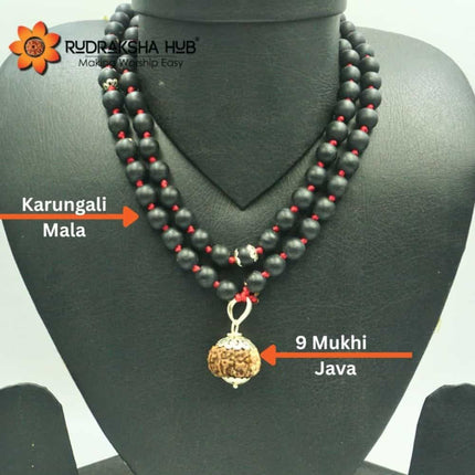 9 Mukhi Rudraksha Karungali Mala