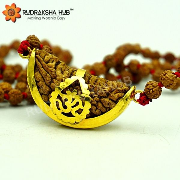 1 Mukhi Rudraksha Pure Gold Pendant Mala