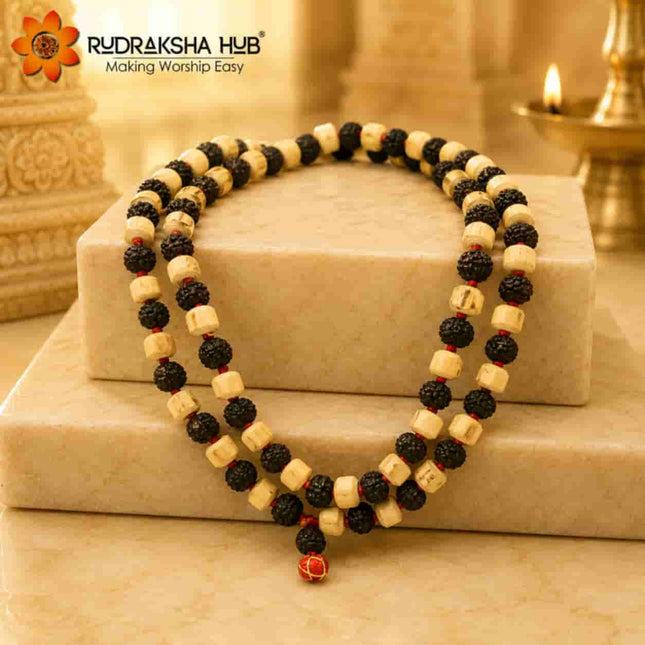 Black Rudraksha Tulsi Mala