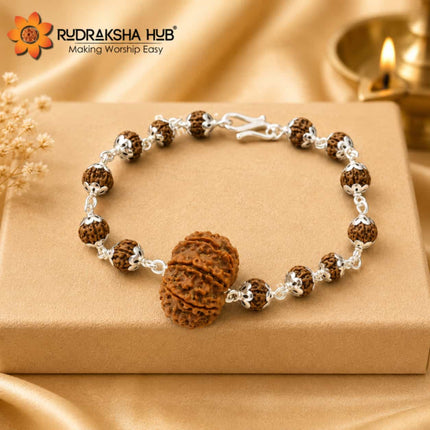 12 Mukhi Rudraksha Pure Silver Bracelet