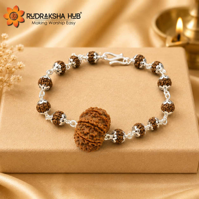 12 Mukhi Rudraksha Pure Silver Bracelet