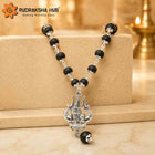 Karungali Mala Silver with Trishul Pendant