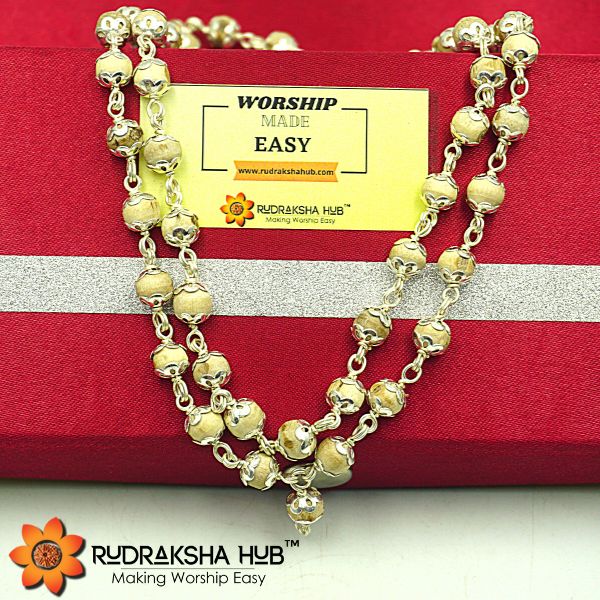 Tulsi Mala In Pure Silver Capping