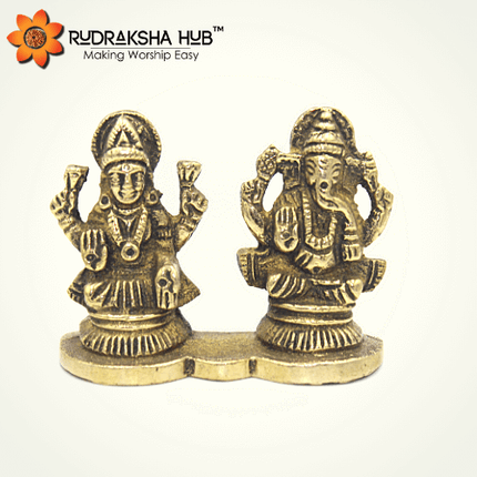 गणेश लक्ष्मी मूर्ति पीतल छोटी