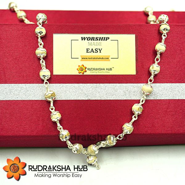 Tulsi Mala In Pure Silver Capping