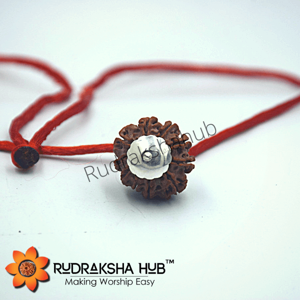 10 Mukhi Rudraksha Silver Pendant