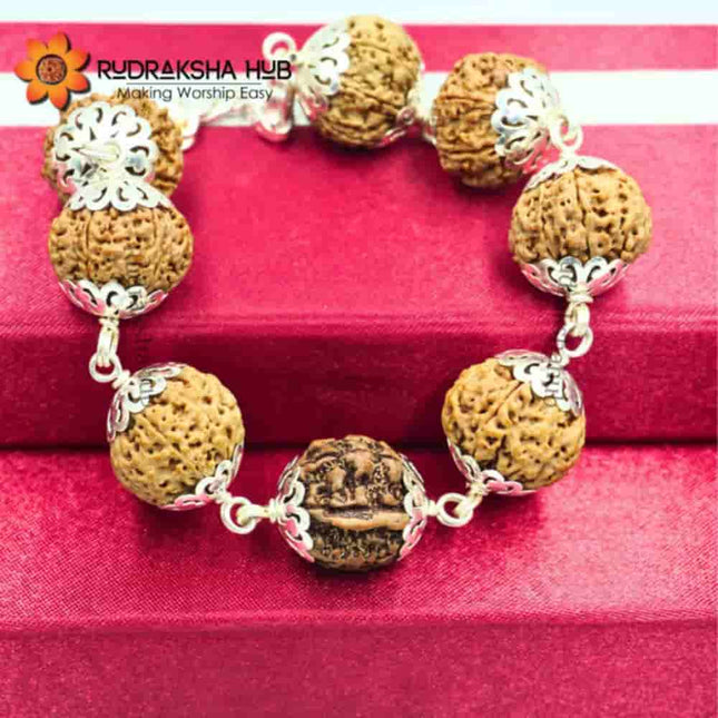 Mahalakshmi Rudraksha Silver Bracelet For Money