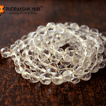 Sphatik Mala Half Diamond Cut