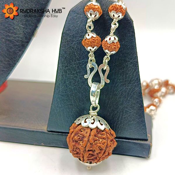 7 Mukhi Rudraksha Guru Mala Pure Silver