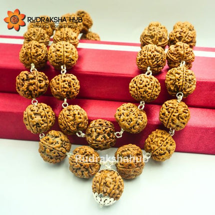 Super Collector Rudraksha Kantha Mala Pure Silver Wired