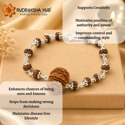 12 Mukhi Rudraksha Pure Silver Bracelet