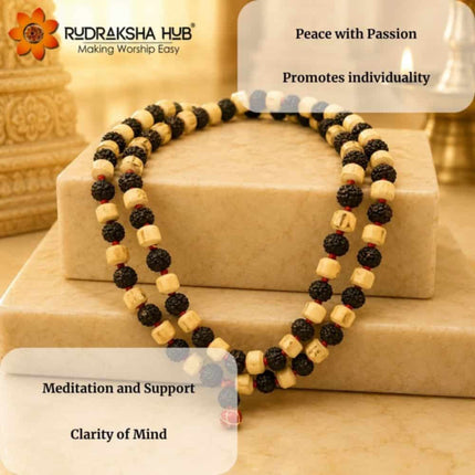 Black Rudraksha Tulsi Mala