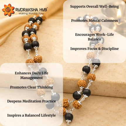Karungali Rudraksha Mala Silver