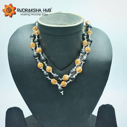 Karungali Rudraksha Mala Silver