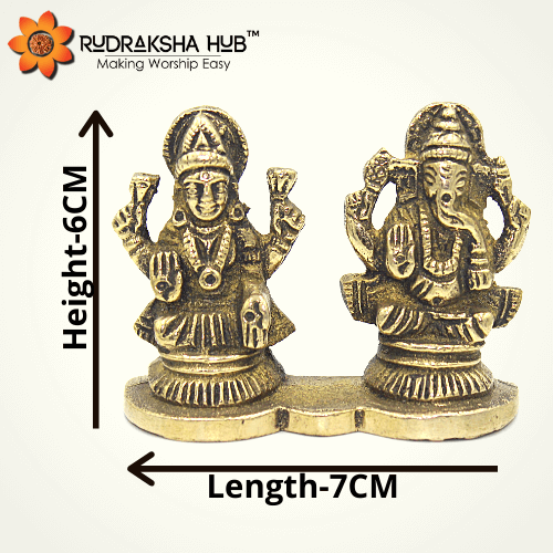 गणेश लक्ष्मी मूर्ति पीतल छोटी