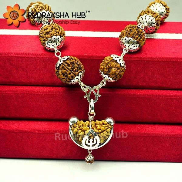 1 Mukhi Rudraksha Pure Silver Kantha Mala
