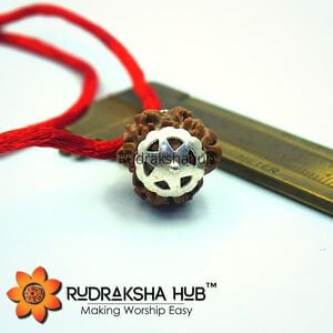 3 Mukhi Rudraksha Pure Silver Pendant