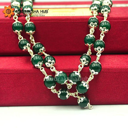Green Hakik Pure Silver Mala