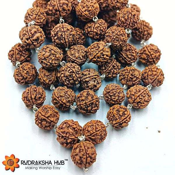 Rudraksha Kantha Mala Pure Silver
