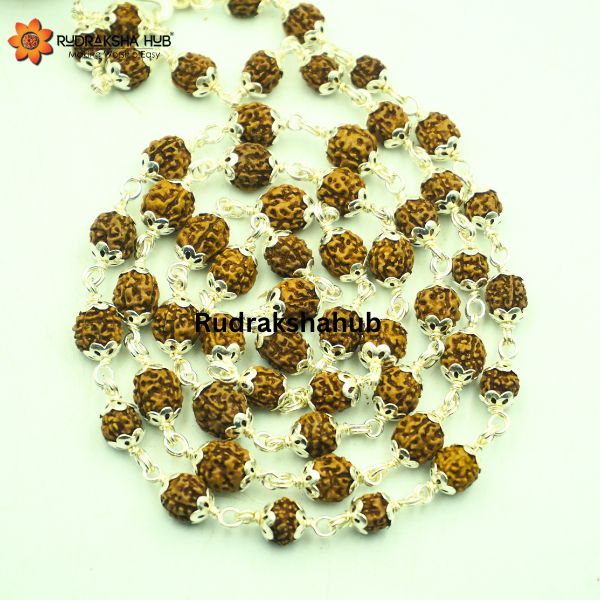 4 Mukhi Rudraksha Pure Silver Mala