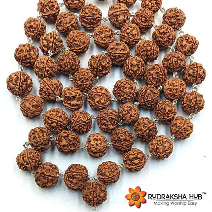 Rudraksha Kantha Mala Pure Silver