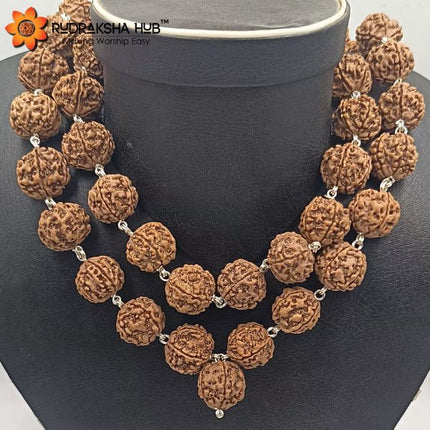 Rudraksha Kantha Mala Pure Silver