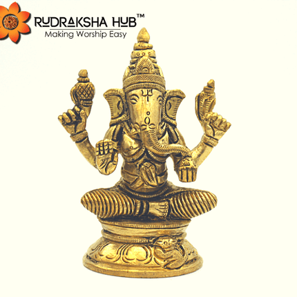 गणेश लक्ष्मी अष्टधातु मूर्ति (मध्यम)