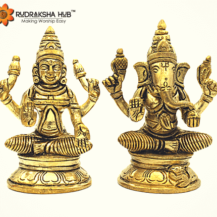 गणेश लक्ष्मी अष्टधातु मूर्ति (मध्यम)