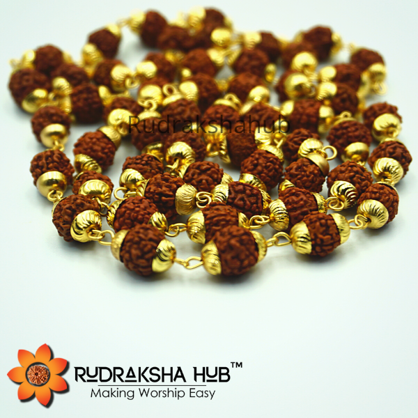 Rudraksha 5 Mukhi Gold Plated Mala
