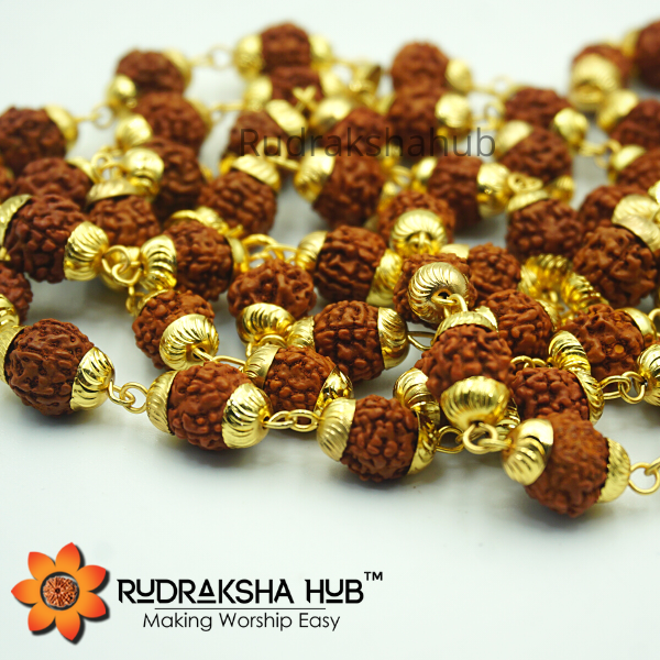 Rudraksha 5 Mukhi Gold Plated Mala