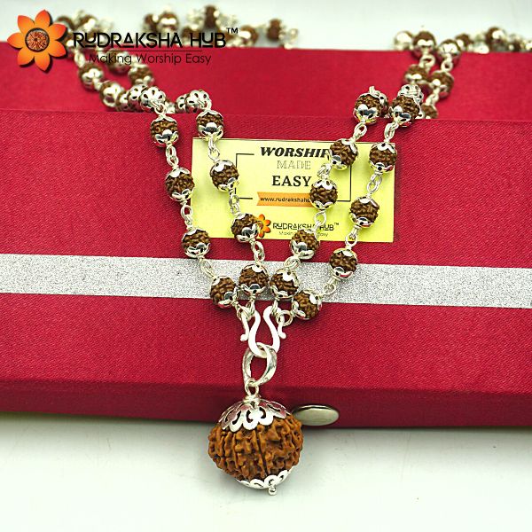11 Mukhi Rudraksha in Pure Silver 108 Beads Mala